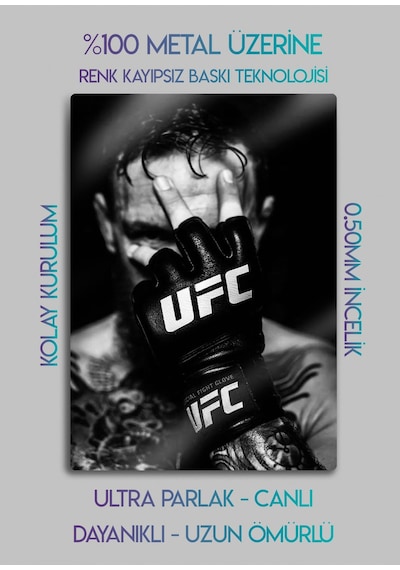 Conor Mcgregor, Ufc - Parlak Metal Baskı Tablo, Sporcu Poster