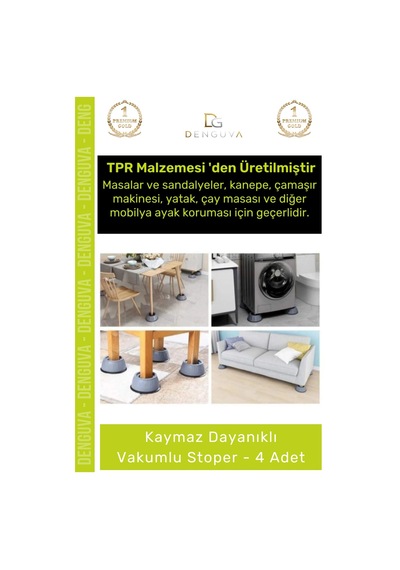 Ayakpedi Titreşim Önleyici Gürültü Emici Kaymaz Taban Çamaşır Bulaşık Makinesi 4 Adet Ayak Pedi
