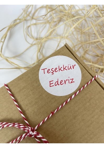 Teşekkür Ederiz 50 Mm Beyaz Yuvarlak Sticker Etiket 100 Adet
