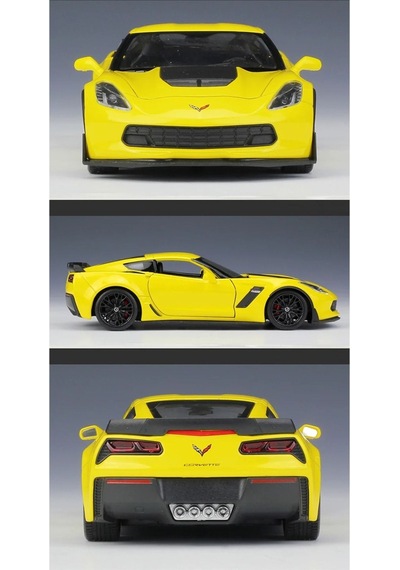 Chevyrolet Corvette Z06 1/24 Sarı Renk Model Araba Koleksiyon