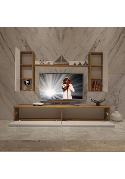 Decoraktiv Eko 7 Mdf Std Tv Ünitesi Tv Sehpası Pera - Beyaz