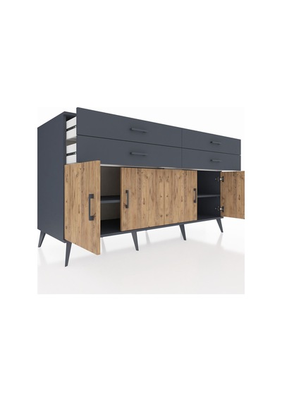 Kronos Konsol 2 Raflı 4 Çekmeceli 8 Kapaklı 176x59x99 Antrasit-ça Antrasit-çam/antrasit Kronos Konsol 2 Raflı 4 Çekmeceli 8 Kapaklı 176x59x99 Antrasit-ça Antrasit-çam/antrasit