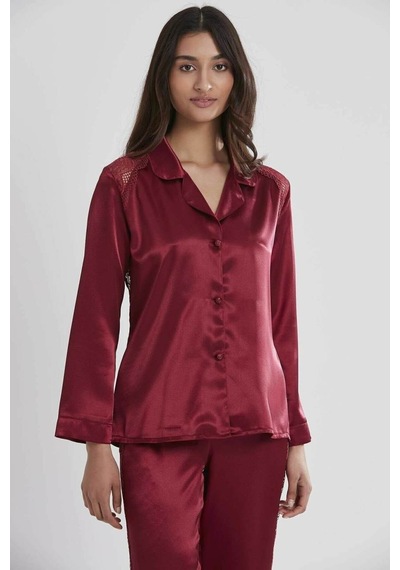 Pierre Cardin Kadın Sırtı Dantel Saten Pijama Takımı 1438 001