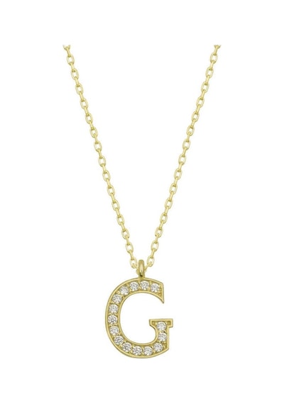 Gümüş Gold G Harfi Kadın Kolye (551188748)