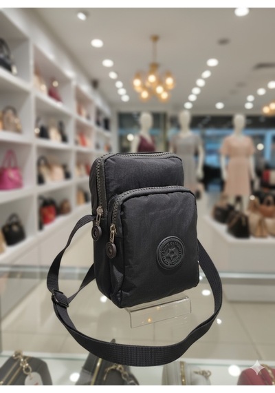 Newish Polo Kadın Krinkıl Ayarlanabilir Askılı Postacı Omuz Çantası Gri