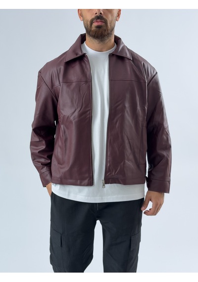 Cocopelli Bordo Deri Erkek Ceket Coc3491