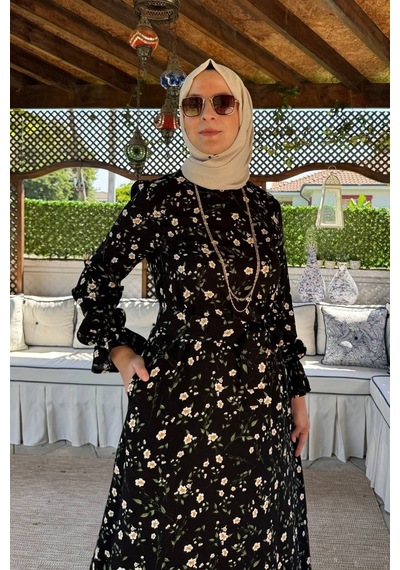 Rabia Şamlı Bihter Siyah Elbise Normal