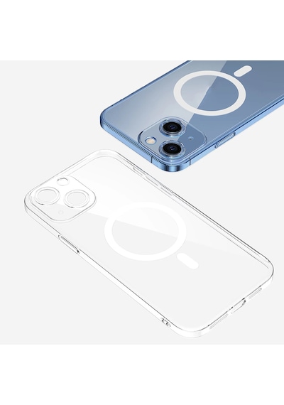 Apple Uyumlu iPhone 14 Kamera Korumalı M-safe Şarj Özellikli Şeffaf Ardx London Silikon Kapak - Şeffaf Şeffaf