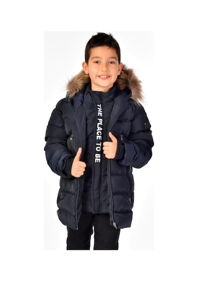 Benitto Kids Natürel Kürklü Erkek Çocuk Mont 51248-lacivert Lacivert