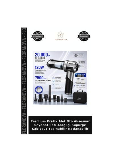 Premium Pratik Alet Oto Aksesuar Seyahat Seti Araç İçi Süpürge Kablosuz Taşınabilir Katlanabilir