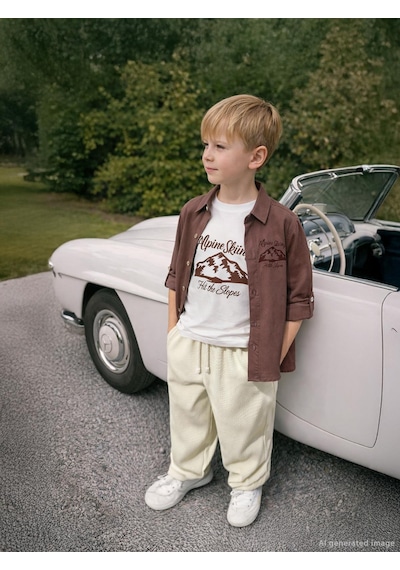 Civil Boys Dokulu 10-13 Yaş Pantolon - Beyaz Şeker Kasar