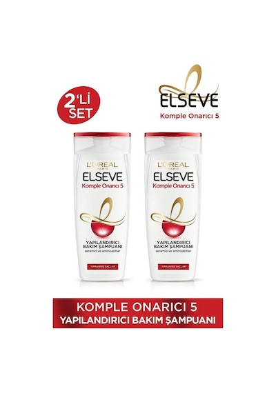 Elseve Komple Onarıcı 5 Yapılandırıcı Bakım Şampuanı 2 x 390 ML