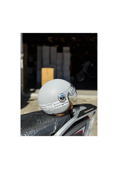 Nero Retro Motosiklet Kask - Ece Sertifikalı Zombies Orange