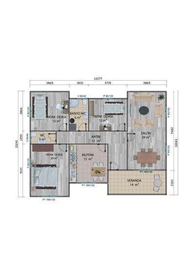 126 M2 Prefabrik Ev
