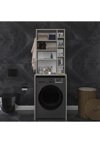 Asra Trend Çamaşır Makinesi Üstü Banyo Dolabı BD-03 %100 MDF Çok Amaçlı Düzenleyici Raf Kül Gri Asra Trend Çamaşır Makinesi Üstü Banyo Dolabı BD-03 %100 MDF Çok Amaçlı Düzenleyici Raf Kül Gri