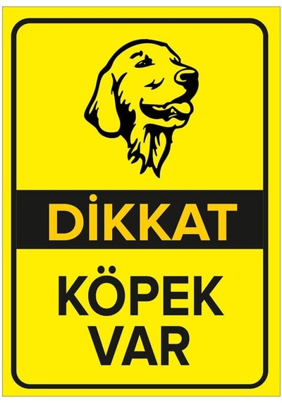 Mıgnatıs Dikkat Köpek Var Levhası Golden Retriever - Sac Malzeme 25x35cm