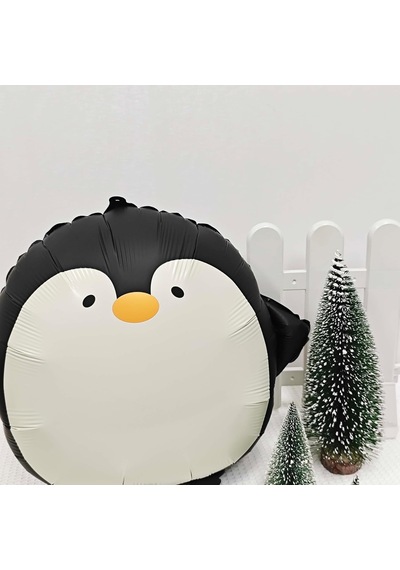 Penguen Folyo Balon 59x54 Cm Siyah Beyaz