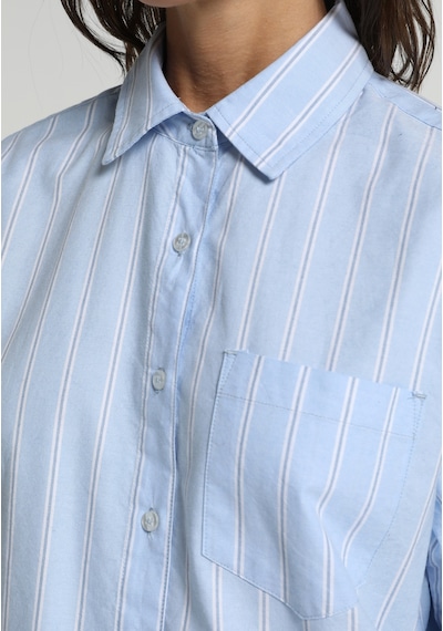 Colin's Colins Boyfriend Fit Shirt Neck Çizgili Kadın Mavi Uzun Kol Gömlek Cl1081918 Q1.v1 Ble Colin's Colins Boyfriend Fit Shirt Neck Çizgili Kadın Mavi Uzun Kol Gömlek Cl1081918 Q1.v1 Ble