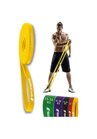 Profesyonel Direnç Bandı Tekli Güçlü Lateks Loop Band, Fitness, Crossfit, Pilates Ve Ev Egzersizleri İçin Sarı