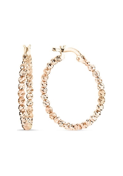 14k Rose Altın Tek Sıra Dorika Halka Küpe