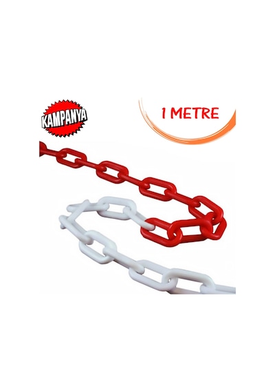Plastik Zincir Kırmızı Beyaz Trafik Duba Bariyer Zinciri 1 Metre (252070905)