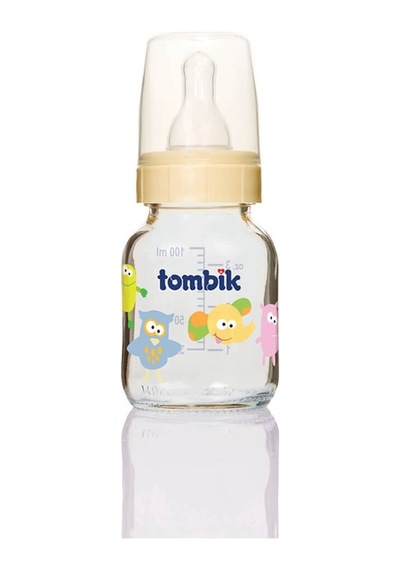 Tombik Cam Biberon 100 Ml Şaşkın Hayvan-Ekru