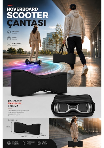Citymate Elektrikli Kaykay Hoverboard Akıllı Denge 6.5 Inch + Hoverkart + Çanta Extrem Paket D18