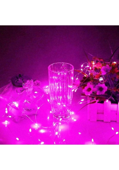 5 Metre Pembe Pilli Led Işık Canlı Pembe Işık Ip65 Su Geçirmez Sevgililer Gününe Özel Pembe Led Işık Pembe