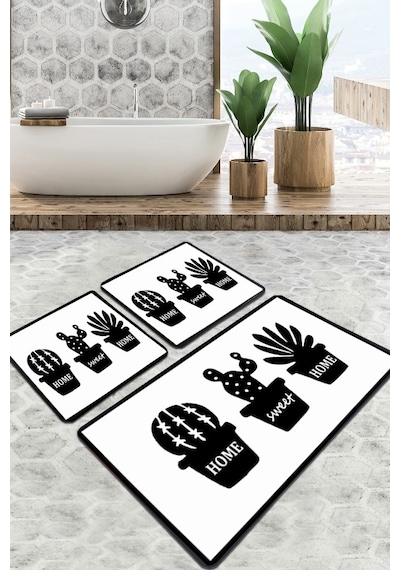 Cereus Banyo Halısı Djt 3 Lü Set Çok Renkli