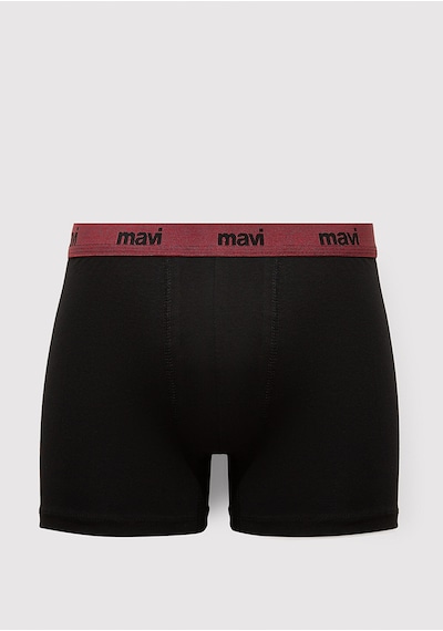 Mavi - 3lü Siyah Baskılı Boxer 0912225-900 Siyah