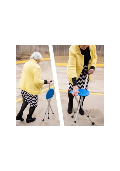 Katlanabilir Baston Sandalye - Oturaklı - 88 Cm Sarı