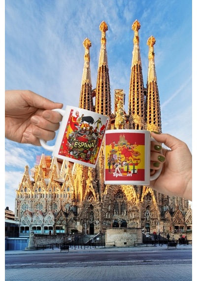 İspanya Kupa Bardak 2 Adet Seyahat Hatıra Spain Mug