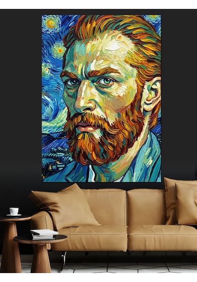 Ahşap Tablo Ünlü Ressam Van Gogh Portresi Ünlü Tabloları