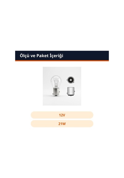 Trobus Oto Sinyal Ve Stop Ampulü 93 Kodlu Yakın Tırnak 12v 21w Tek Duylu