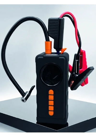 Dijital Araç Kompresörü 4 Fonksiyonlu Akü Takviye Lastik Şişirme Powerbank Ve Led El Feneri Çok renkli