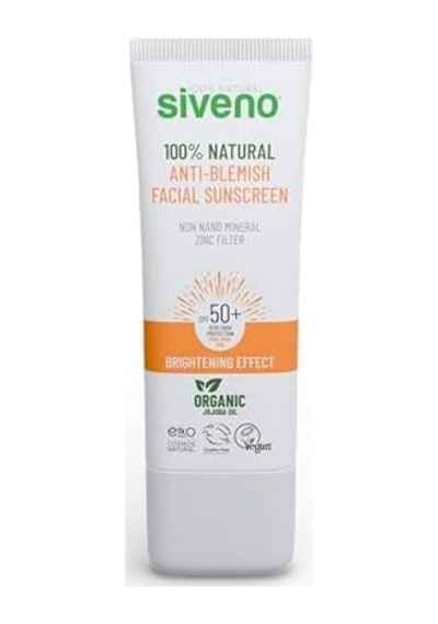 Siveno%100 Doğal Yüz Güneş Kremi Leke Karşıtı Aydınlatıcı Mineral Filtre Uva Uvb Spf 50+ 30 Ml