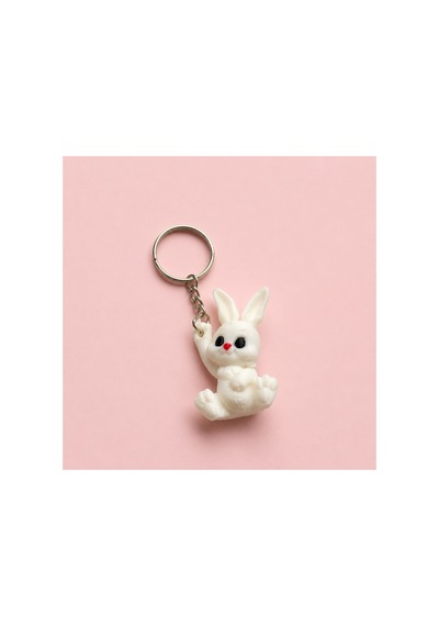 Tarzını Seç Tarzınıseç 3d Cutie Bunny Anahtarlık Charm Beyaz