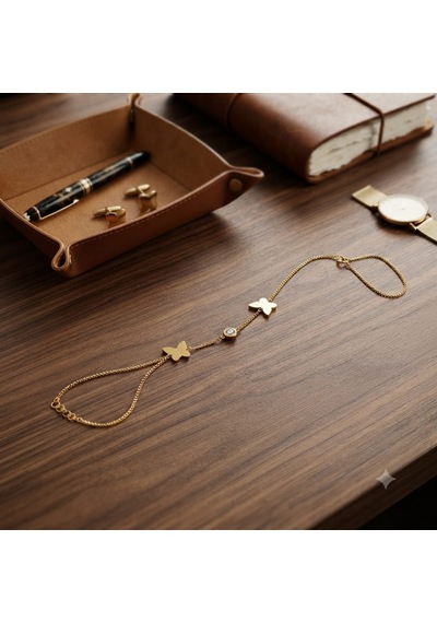 Butterfly Élégance Hand Chain Bracelet Çift Kelebek Figürlü Şahmeran Bileklik Çok Renkli
