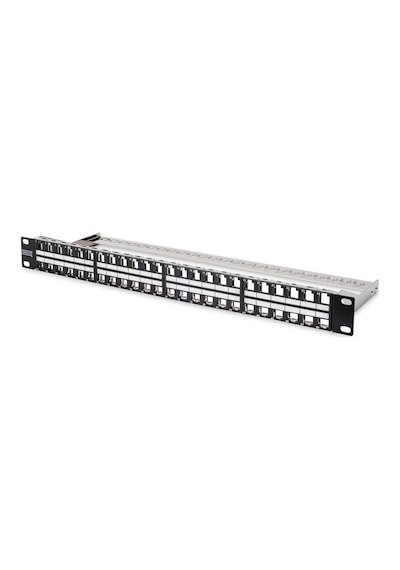 Digitus 48 Port Boş Patch Panel, Zırhlı Keystone Jack Takılabilir, 1u Yüksekliğinde, Siyah Ral 9005 Renk-19140