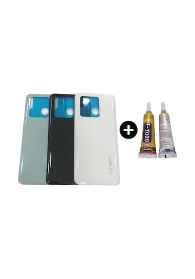 Redmi K60 Ultra Uyumlu Arka Pil Kapağı Beyaz + B7000 Çok Renkli