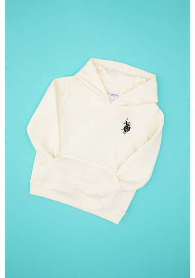 U.S. Polo Assn. Erkek Çocuk Krem Basic Kapüşonlu Sweatshirt 50308442-VR256 U.S. Polo Assn. Erkek Çocuk Krem Basic Kapüşonlu Sweatshirt 50308442-VR256
