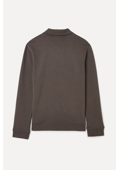 Mudo Erkek Erkek Kahverengi Fermuarlı Dik Yaka Sweatshirt 1263436