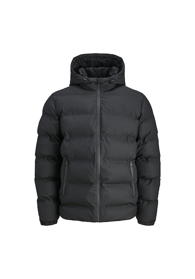 Jack & Jones Jjelements Suni Deri Görünümlü Şişme Mont 12279239 Siyah