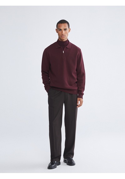 Lcw Vision Bordo Polo Yaka Erkek Triko Kazak