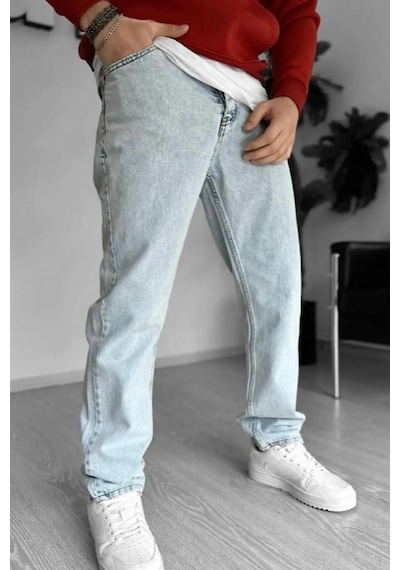 Captiva Denim Erkek Baggy Jean Pantolon Mavi