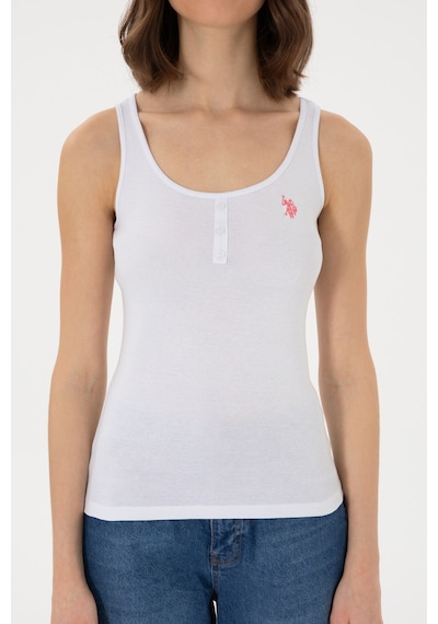 U.S. Polo Assn. Kadın Beyaz Kolsuz Bisiklet Yaka Basic Tişört 50300895-VR013 U.S. Polo Assn. Kadın Beyaz Kolsuz Bisiklet Yaka Basic Tişört 50300895-VR013