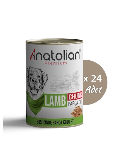 Anatolian Premium Kuzulu Parça Etli Yetişkin Köpek Konservesi 24 X 400 G