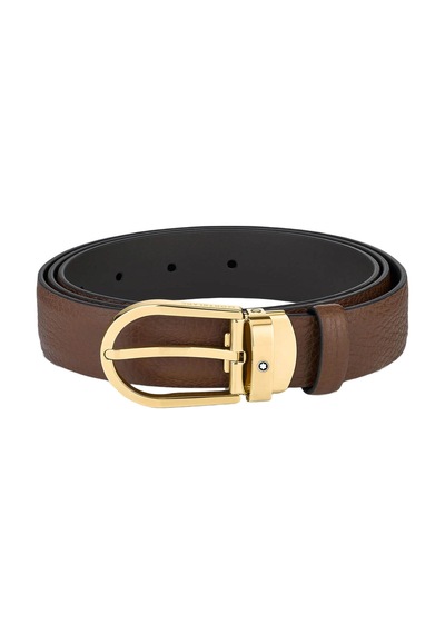 Montblanc At Nalı Tokalı Kahverengi 30 Mm Deri Kemer 129423