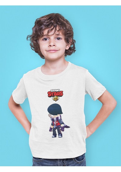 Bumeta Brawl Stars Karakter Baskılı Çocuk Tişört 3 Lü Set Beyaz