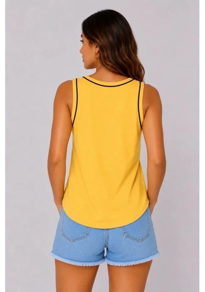 Valensdesign Sporcu Atlet Bisiklet Yaka Kolsuz Yazlık Atlet - Sarı